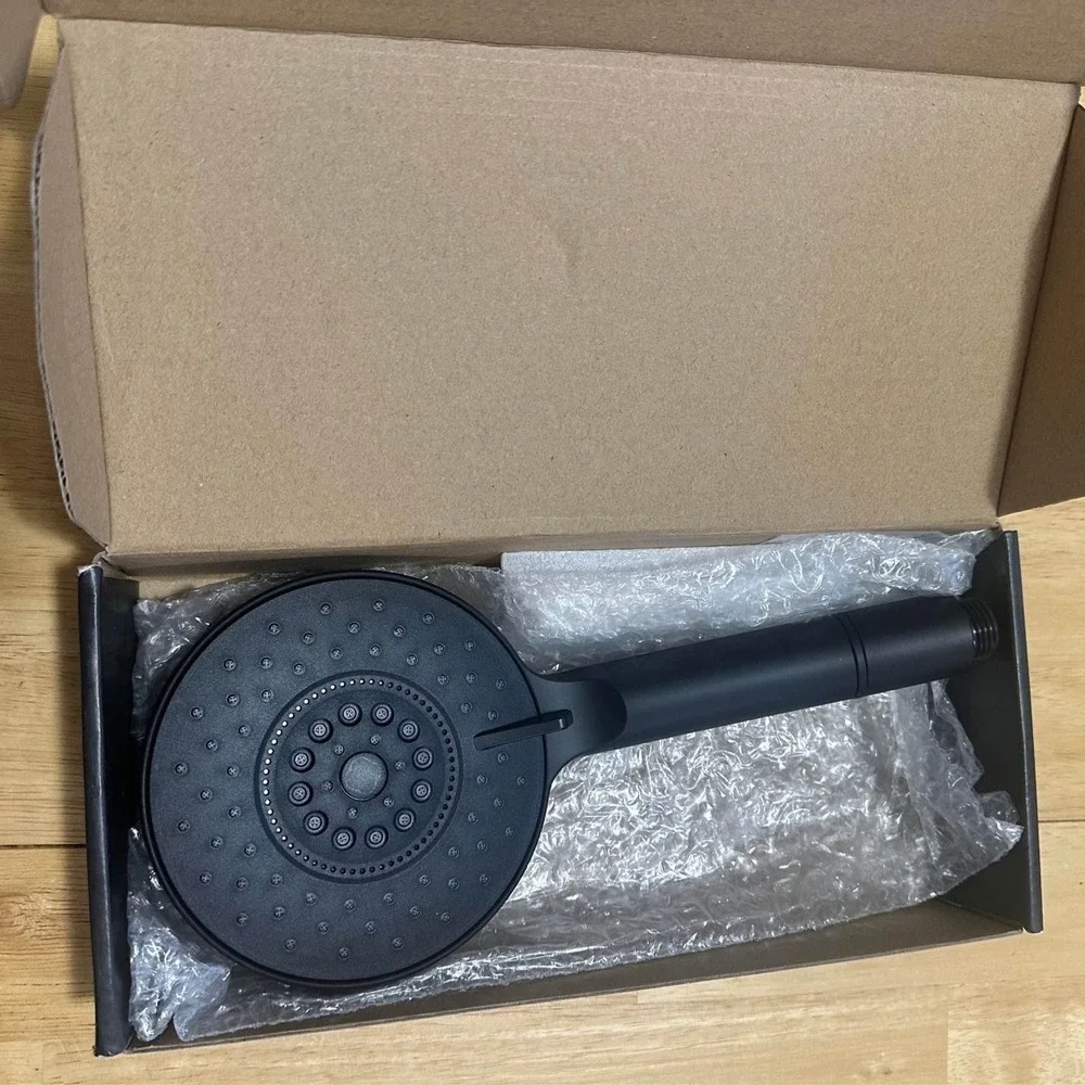 4.8 Inch High Pressure Handheld Showerhead 3 Spray Settings Filtered (Black)‎